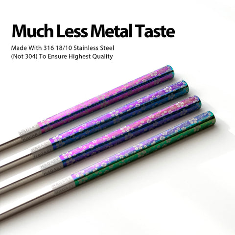 Hagary Cherry Blossom Rainbow Chopsticks square edges prevent sliding on table