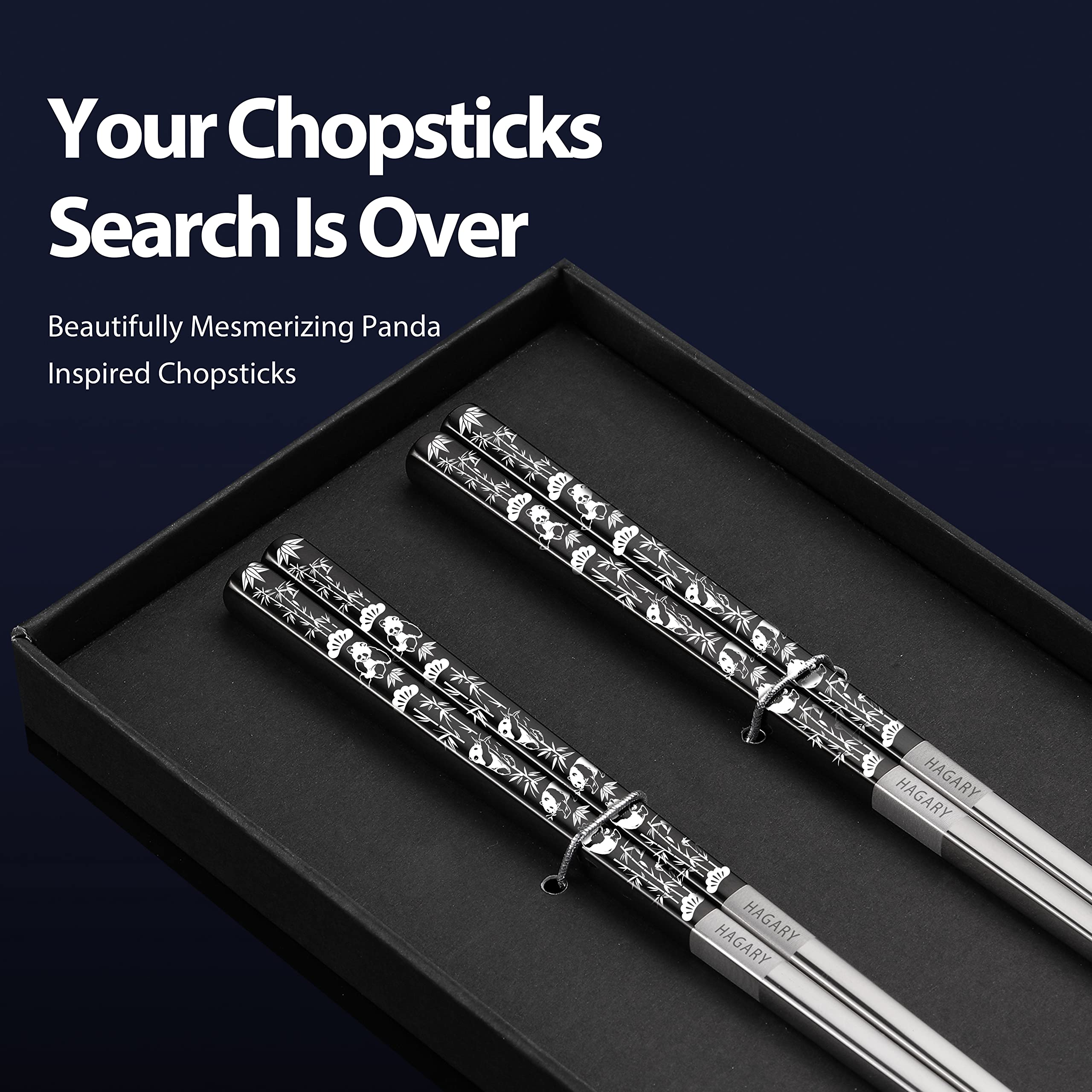 Hagary stainless steel 316 chopsticks offer durable, neutral-taste utensils for daily meals.