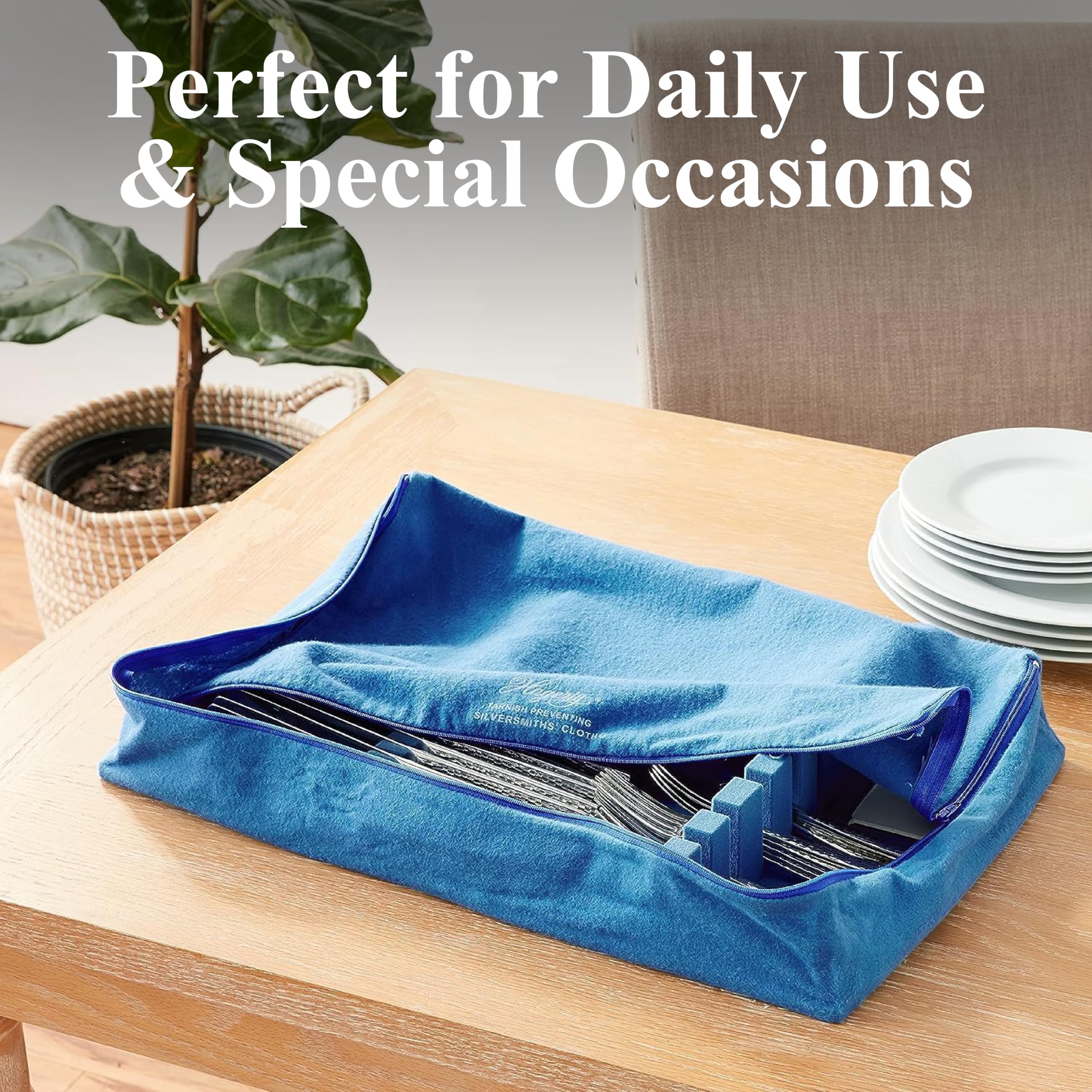An elegant Hagerty storage solution that keeps silverware neatly arranged for entertaining.