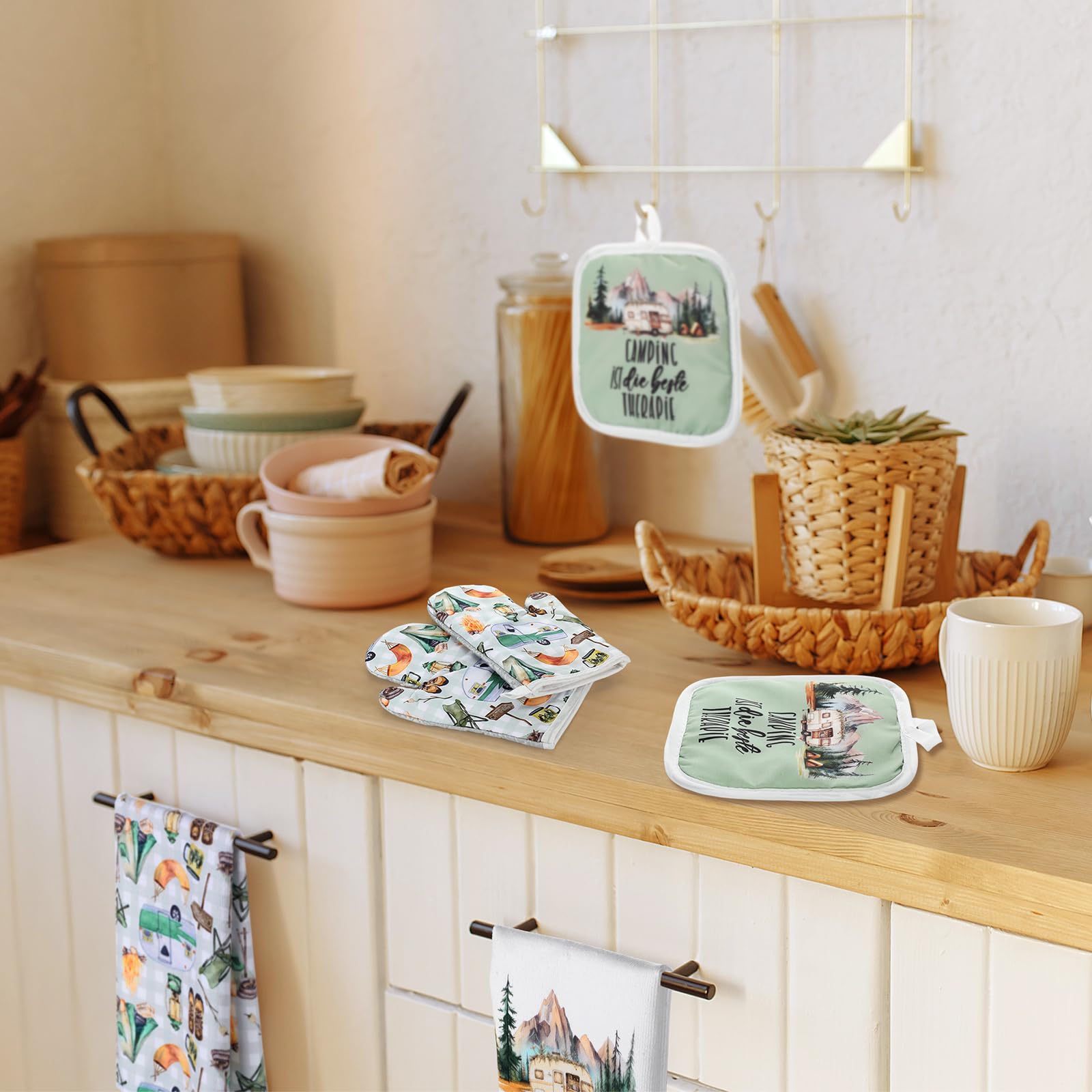 Hahafelt towels showcase absorbent texture, perfect for campsite cleanup and spill control.