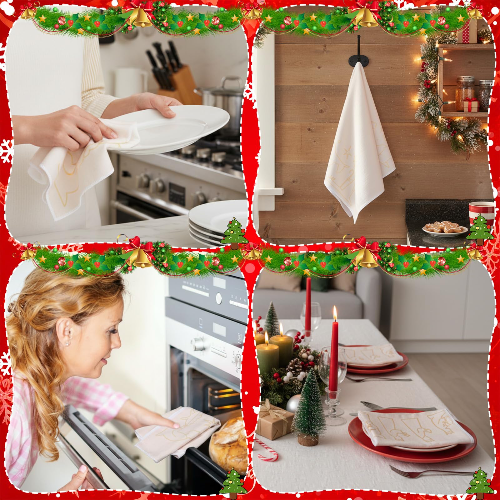 Hahafelt gift-ready Christmas towels package suitable for gifting.