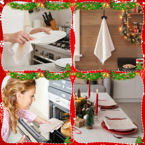 Hahafelt gift-ready Christmas towels package suitable for gifting.