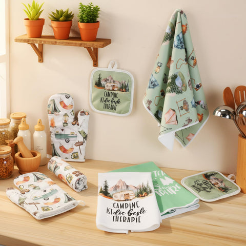 Hahafelt microfiber towels absorbent and quick-drying for kitchen and campsite use.