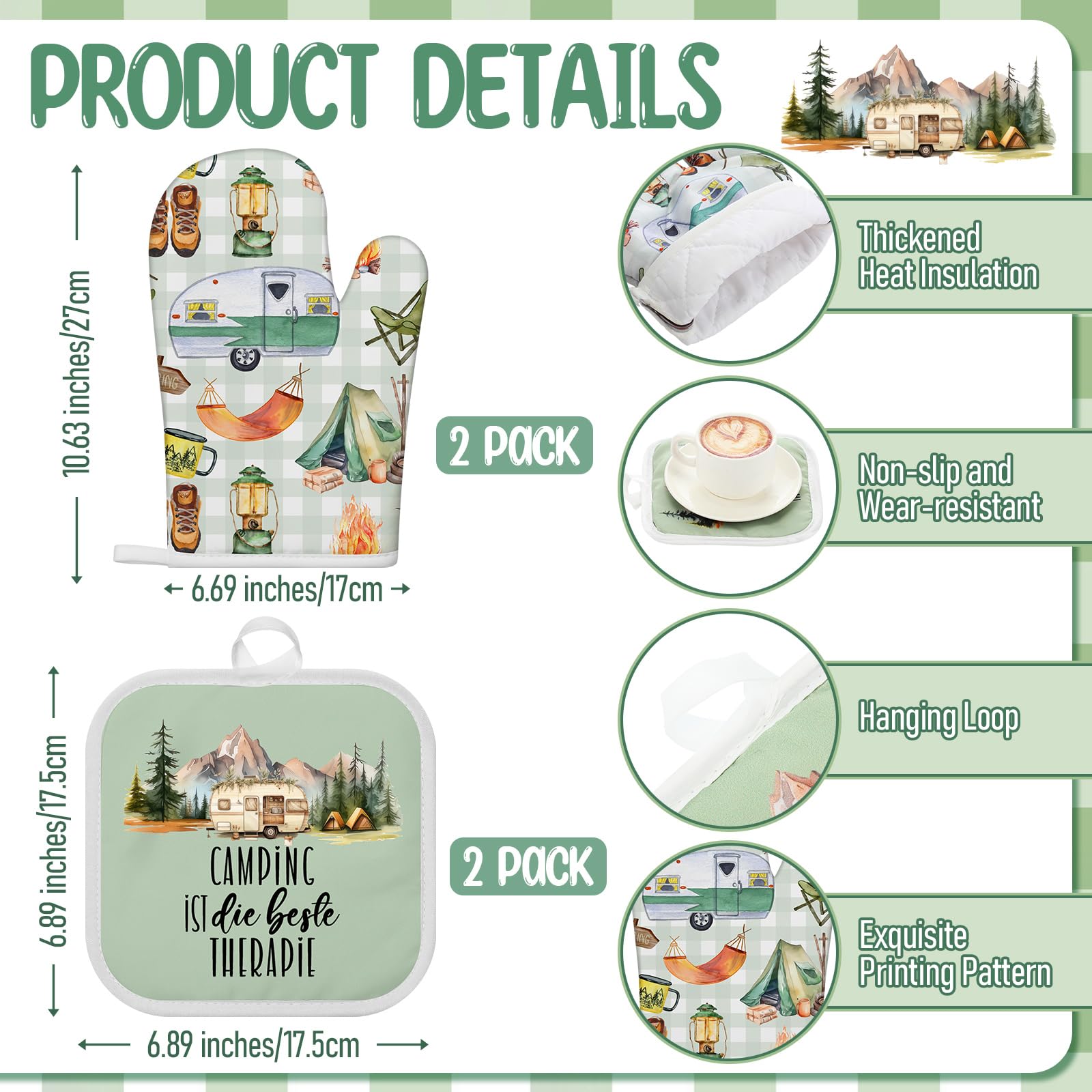 Hahafelt pot holders offer durable grip and compact size for versatile cooking on camping trips.