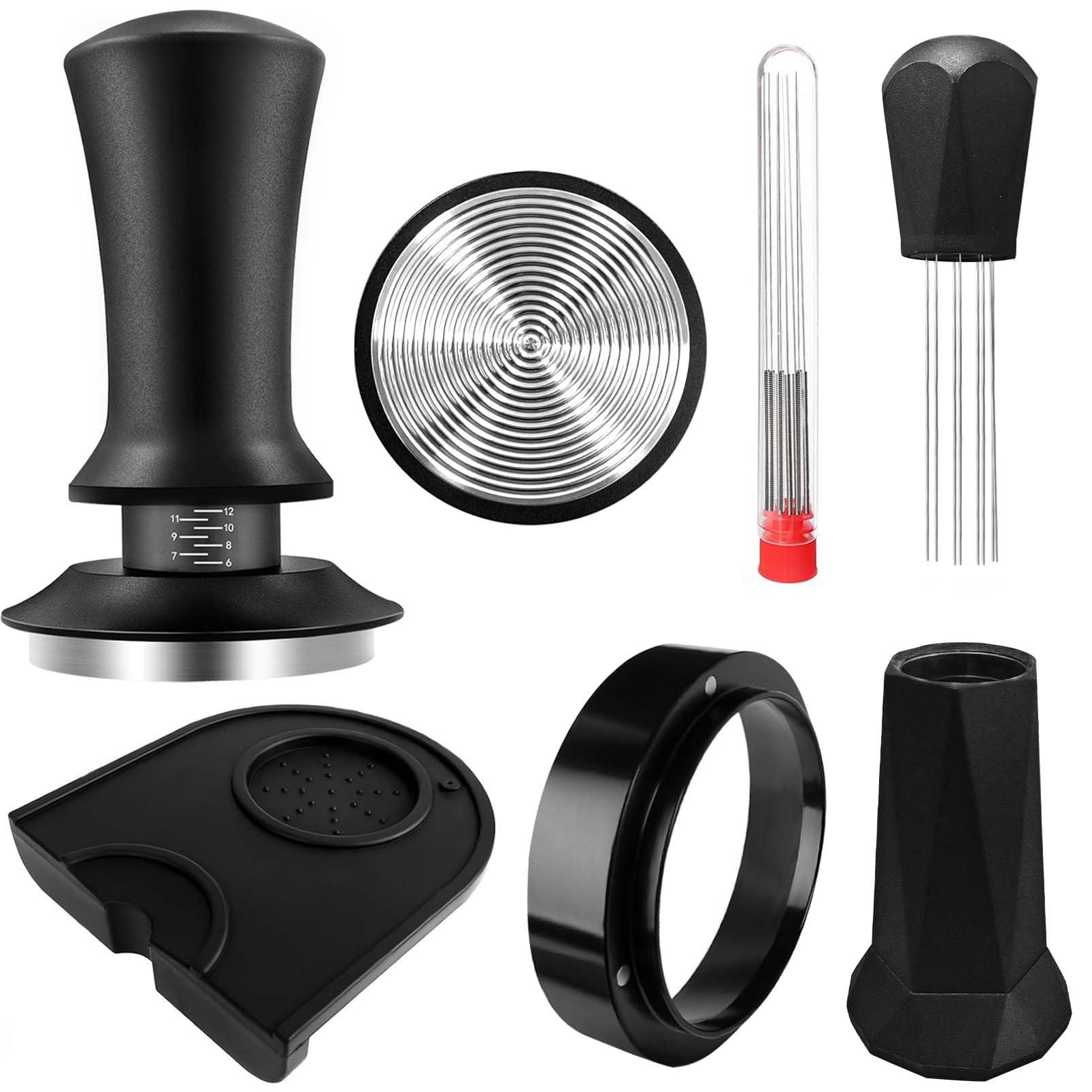 HahaGo espresso tamper 51mm handle ergonomic grip for consistent tamping.