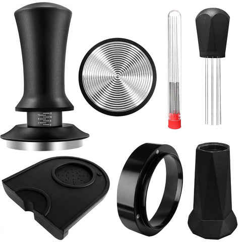 HahaGo espresso tamper 51mm handle ergonomic grip for consistent tamping.