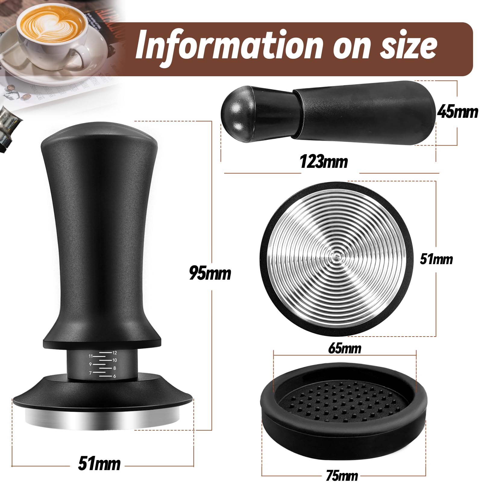 HahaGo spring-loaded tamper with ergonomic handle for comfortable tamping