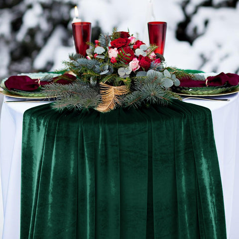 Hahuho velvet table runner for Christmas decor