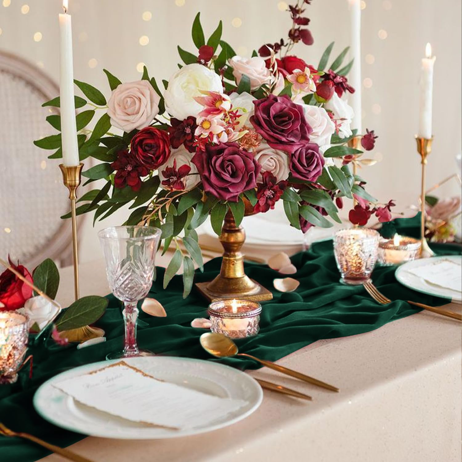 Hahuho velvet table runner wrinkle resistance aids quick setup