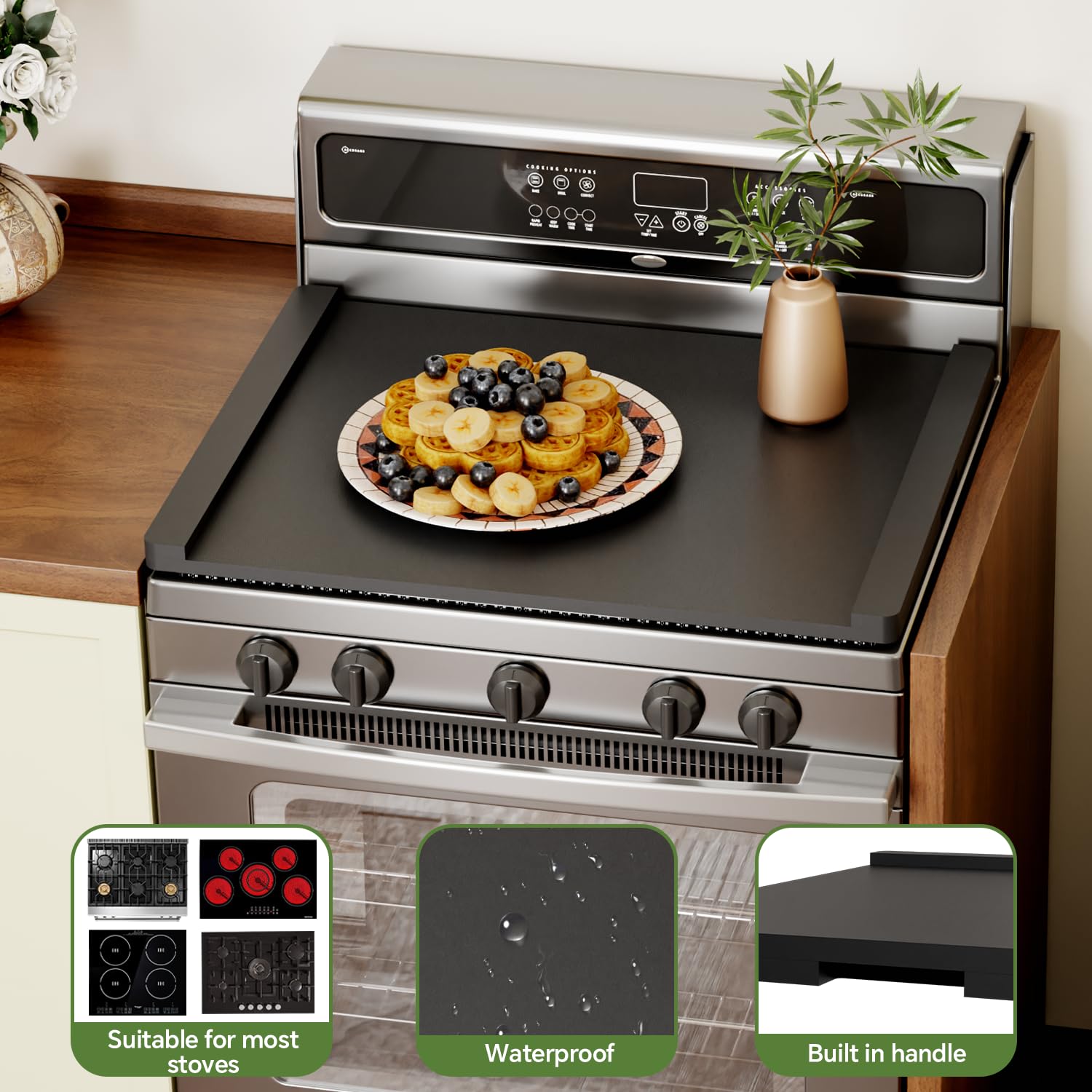 HAIDAIYA noodle board blends farmhouse charm with durable surface protection.