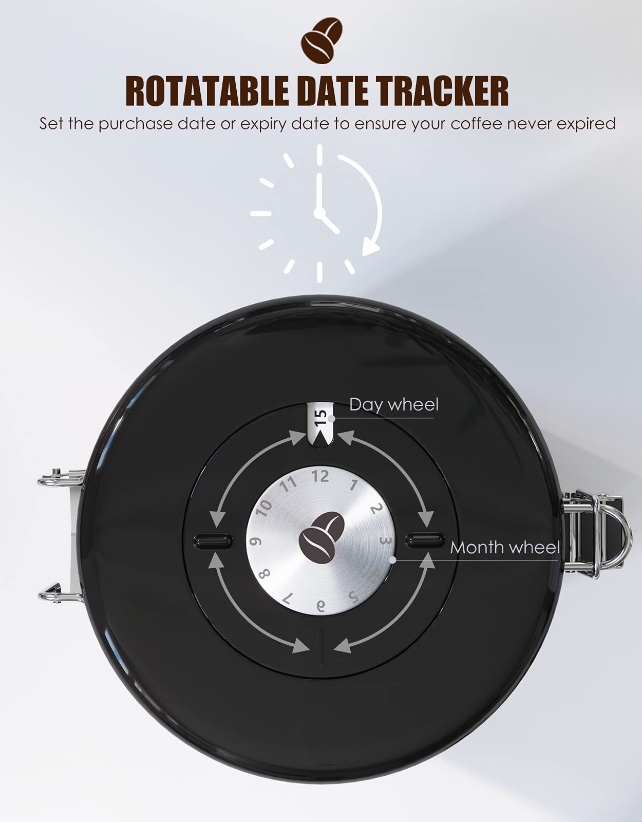 HAIOOU date tracker dial on the lid shows storage timeline at a glance