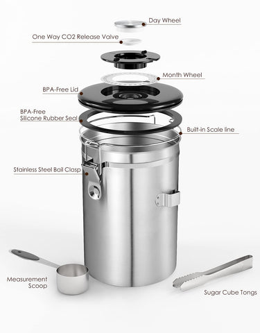 HAIOOU includes measuring scoop and mini sugar tongs for convenient use