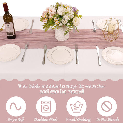 HAISIWLKJ dusty pink runner decorates chairs for baby shower