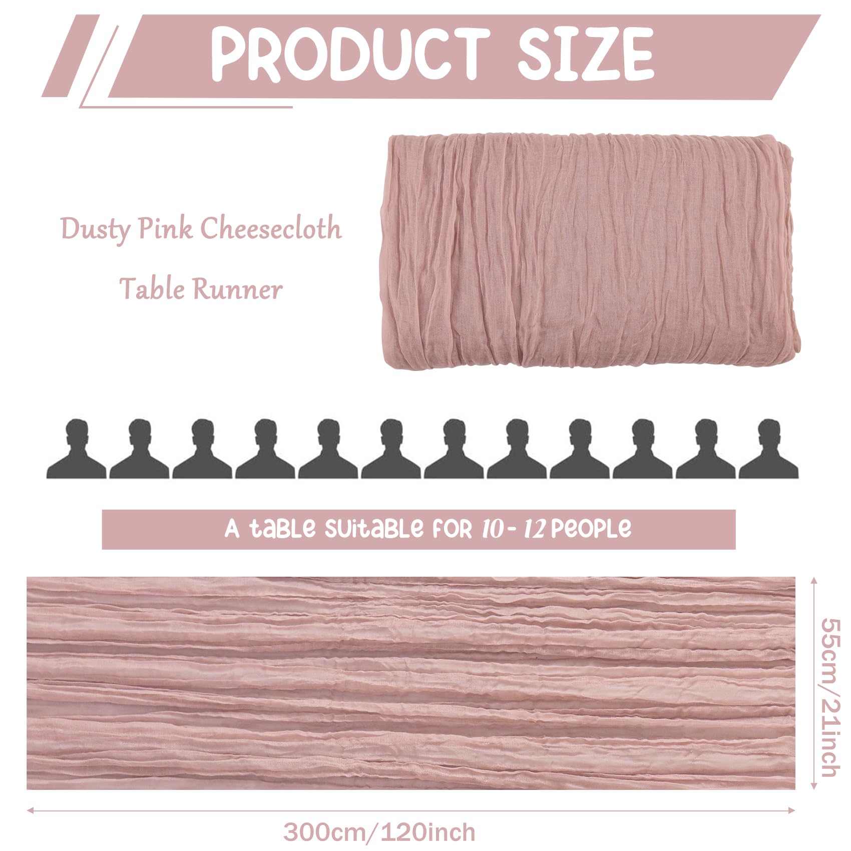 HAISIWLKJ boho gauze dusty pink runner adds airy texture to celebrations