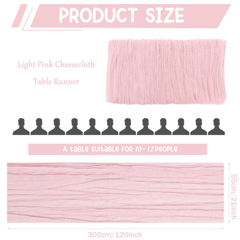 HAISIWLKJ long table runner in light pink enhances long-table setups.