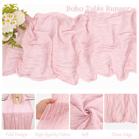 HAISIWLKJ gauze table runner adds airy boho vibe to tables.