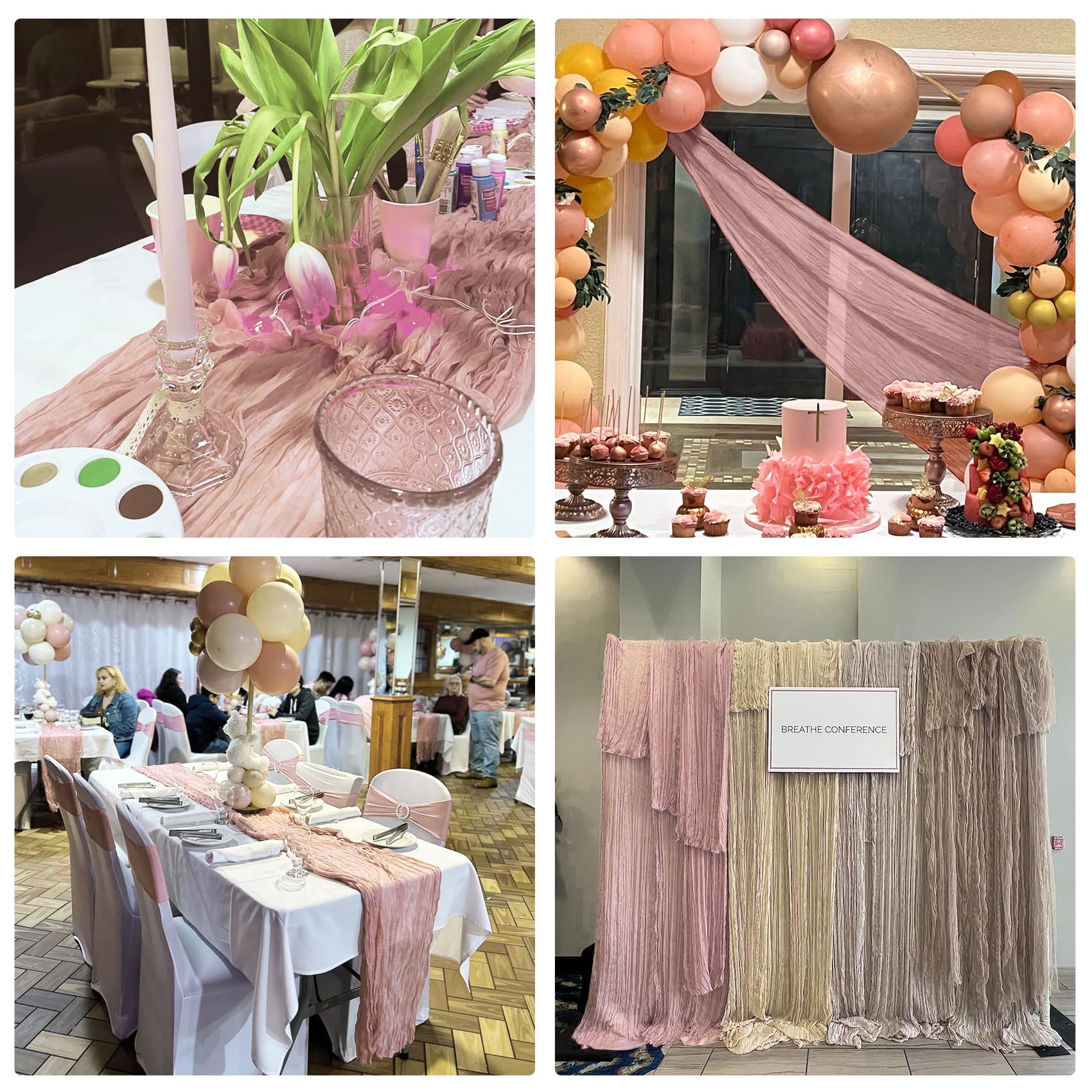 HAISIWLKJ reusable gauze table runner keeps events stylish and simple