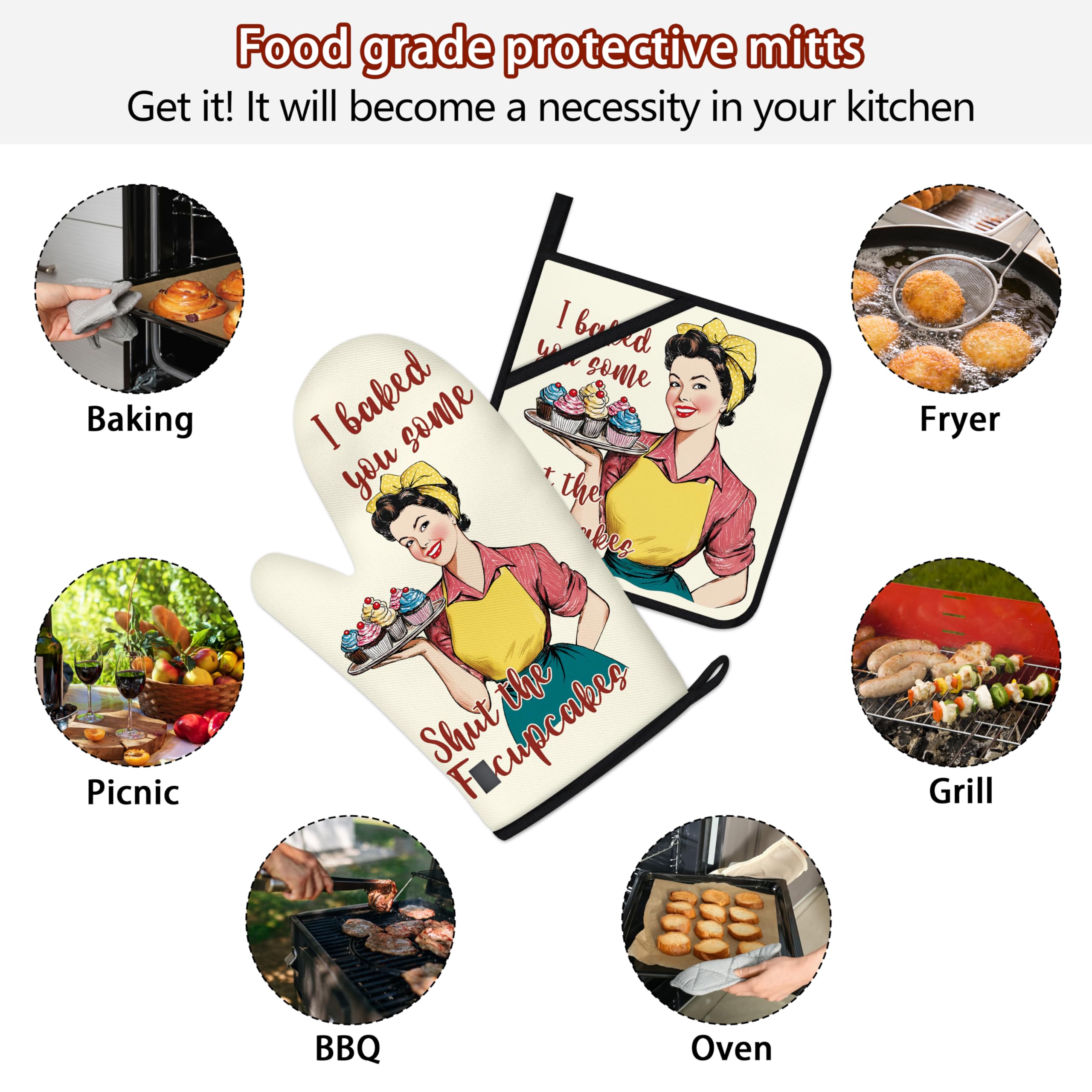 HAISUKA pattern mitts brighten any kitchen while protecting hands during meals