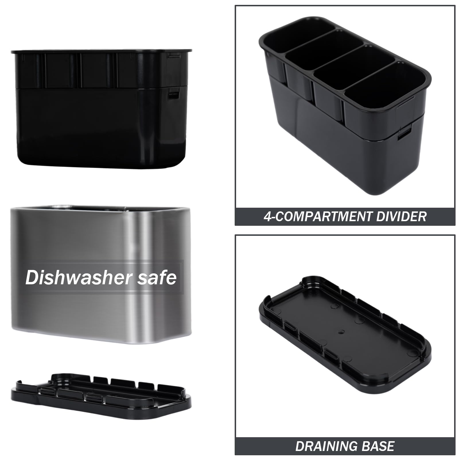 Haiyouneer Silverware Caddy drain holes promote air flow and quick drying
