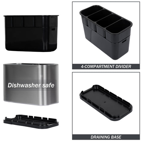 Haiyouneer Silverware Caddy drain holes promote air flow and quick drying