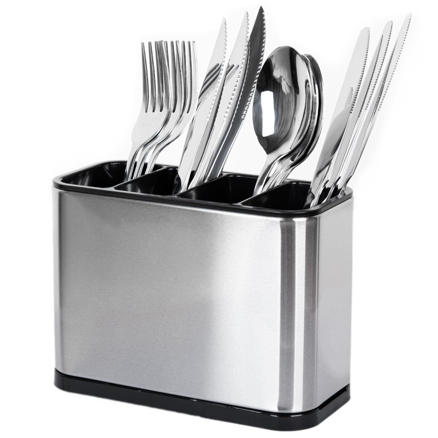 Haiyouneer Silverware Caddy top view shows organized counter space for easy access