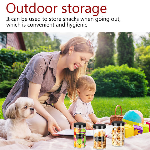 Hajoyful multi-use plastic storage jar for snacks, cosmetics, and crafts