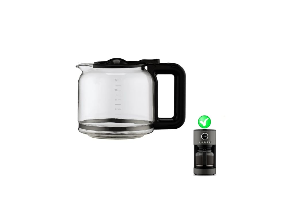 HAKANO DCC-1220BKSWM carafe with clear measurement marks for precise filling.