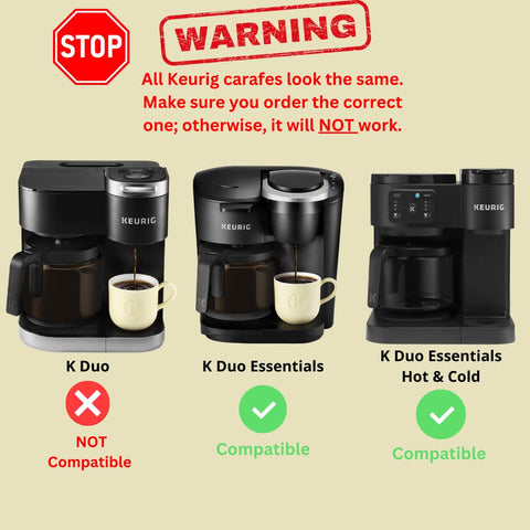 HAKANO Keurig K-Duo Essentials carafe side view, heat-resistant glass.