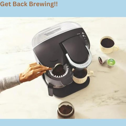 HAKANO reservoir in use with Keurig K-Duo Essentials, ensures steady water supply during brewing.