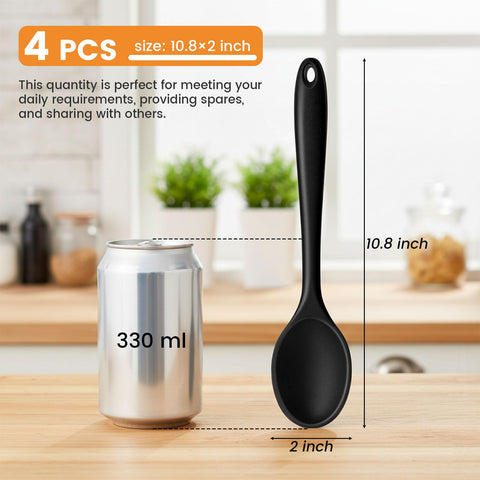 HAKSEN silicone spoons head close-up—heat-resistant silicone won't melt during high-heat cooking.