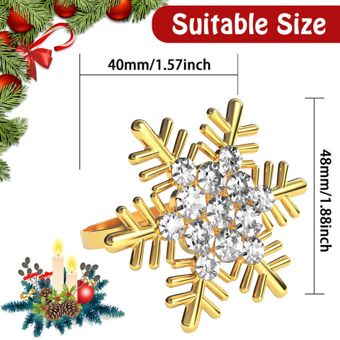 Halatool gold snowflake napkin holder for weddings and formal dinners