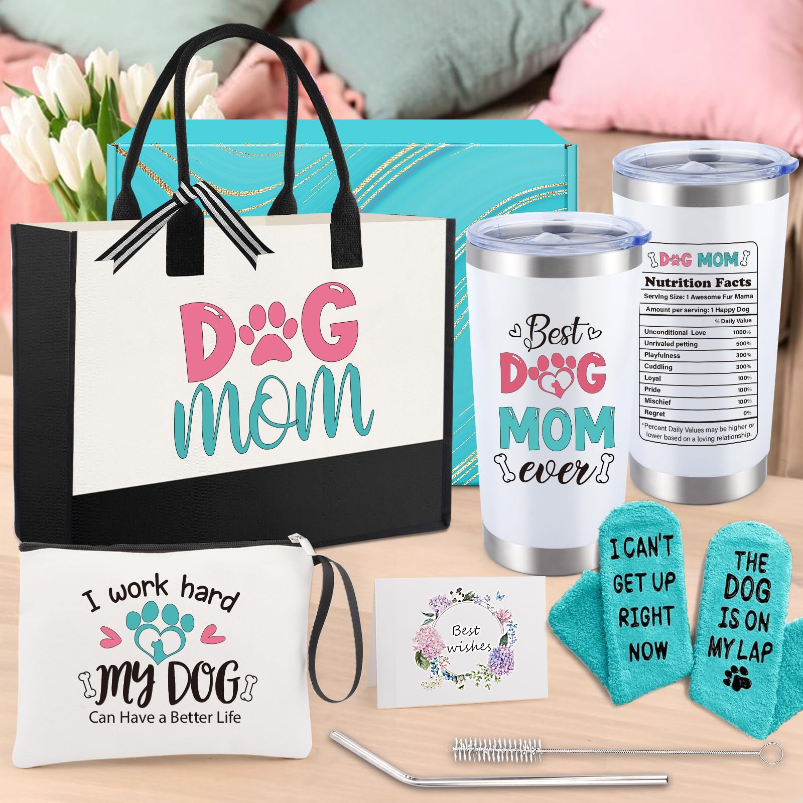 Halema Dog Mom straws and brushes set for stylish sipping