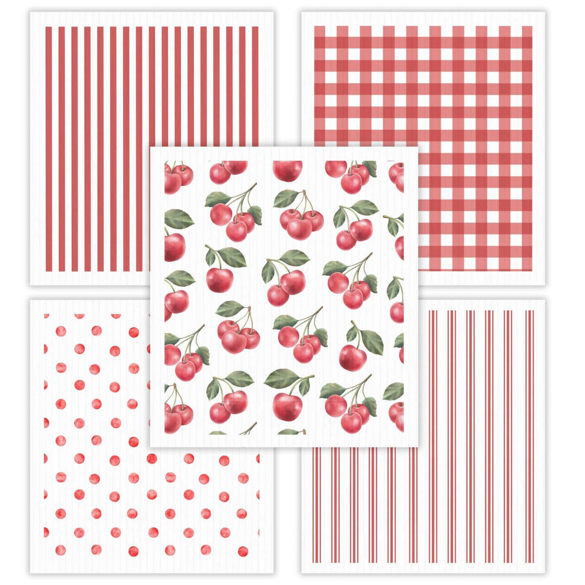 HALL AND PERRY Swedish dishcloths in cherry red, ultra-absorbent for quick spill cleanup.