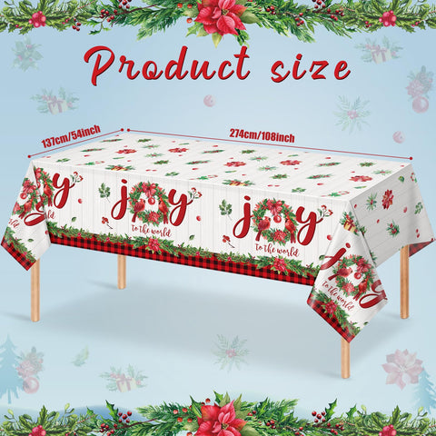 Hallswl holly garland pattern tablecloth adds natural green accents.