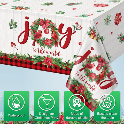 Hallswl poinsettia flowers accents tablecloth brings seasonal color to parties.