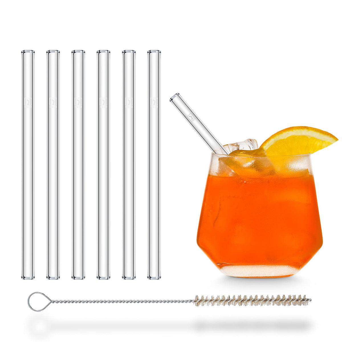 HALM glass straw 6-inch clear for a reusable, taste-neutral sip