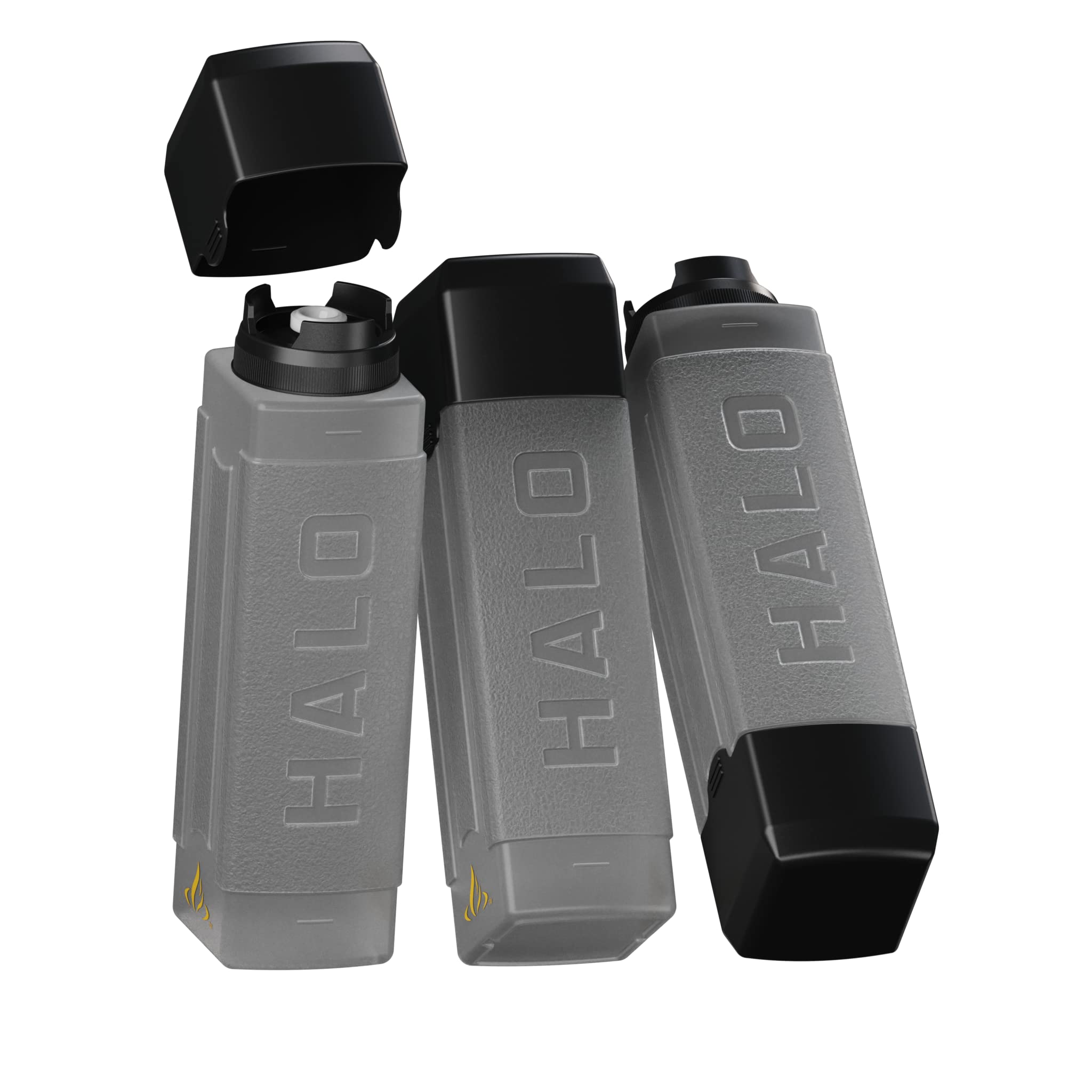 HALO squeeze bottles in square design provide stable pouring for oils and sauces.