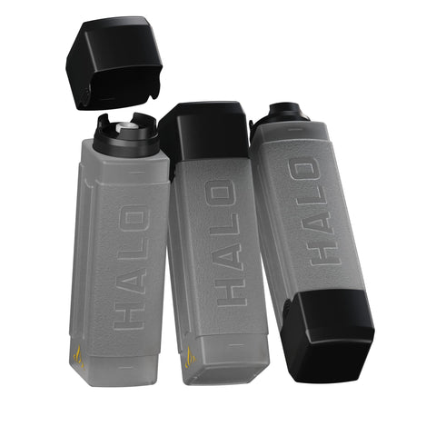 HALO squeeze bottles in square design provide stable pouring for oils and sauces.