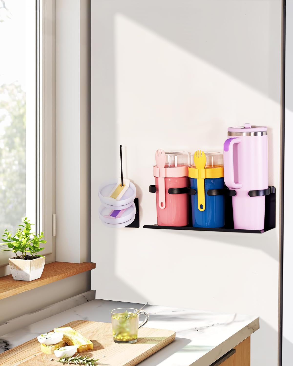 HAMARA durable fridge mount suitable for Stanley cups in kitchens
