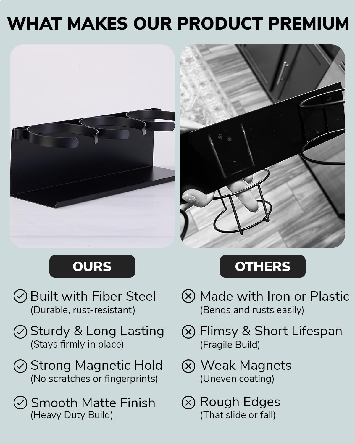 HAMARA water bottle storage with strong magnetic hold on metal surface