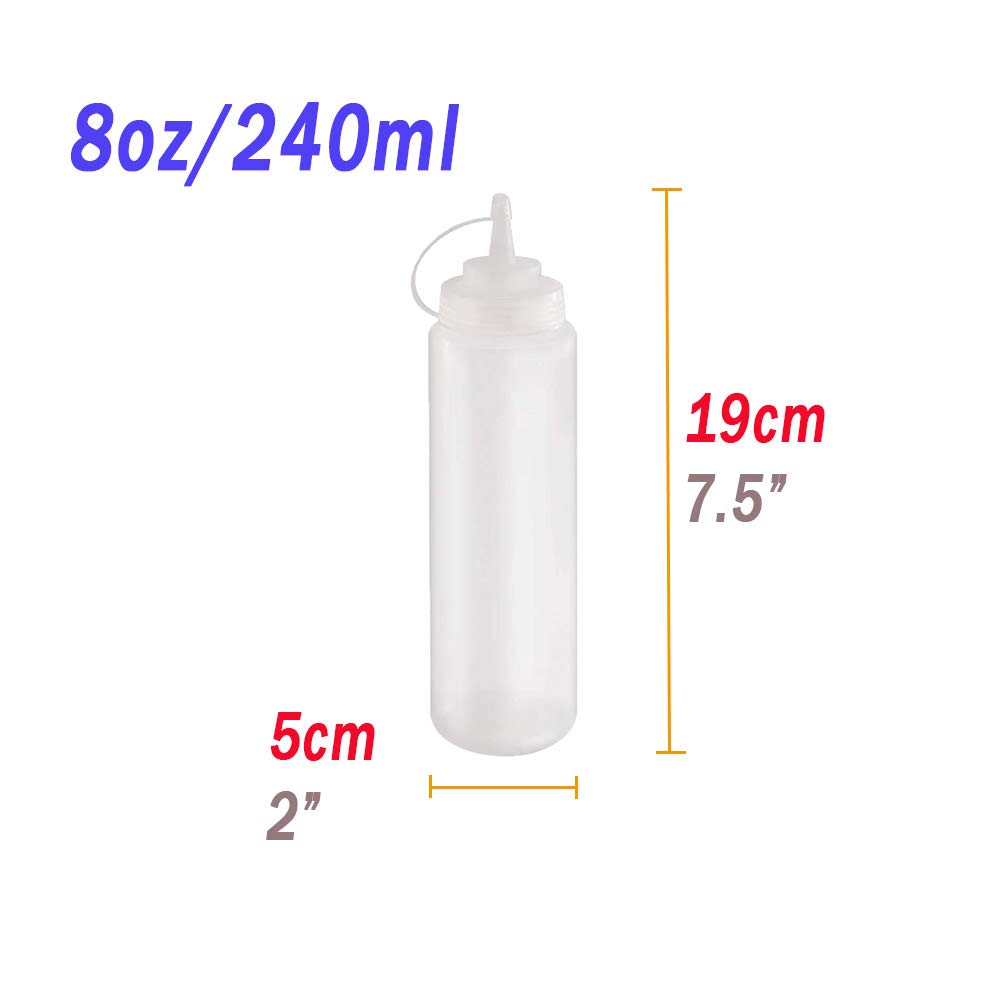 Hamiggaa 8oz condiment bottles shown from the side for compact design