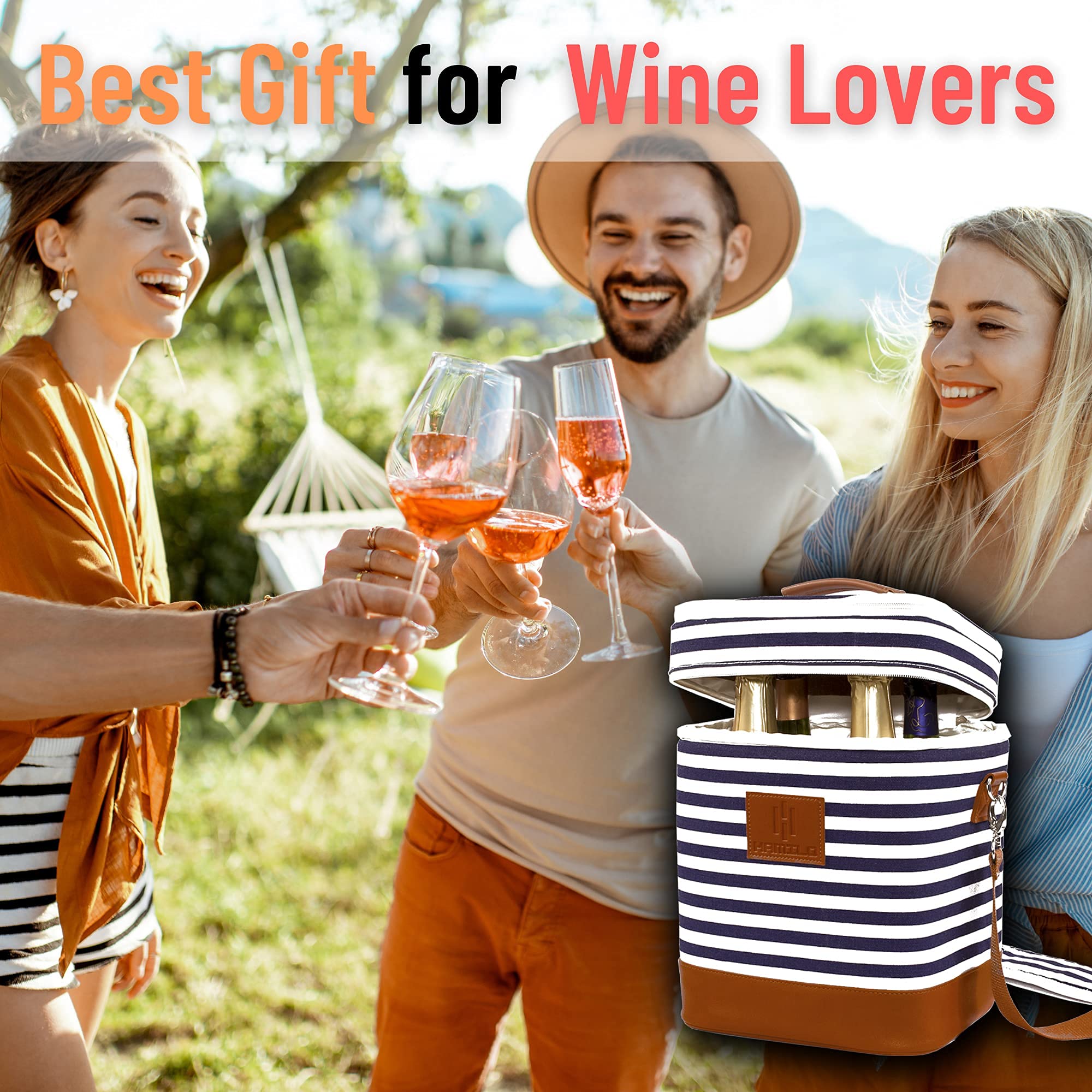HAMILO wine bag in action at picnic or beach, versatile transport