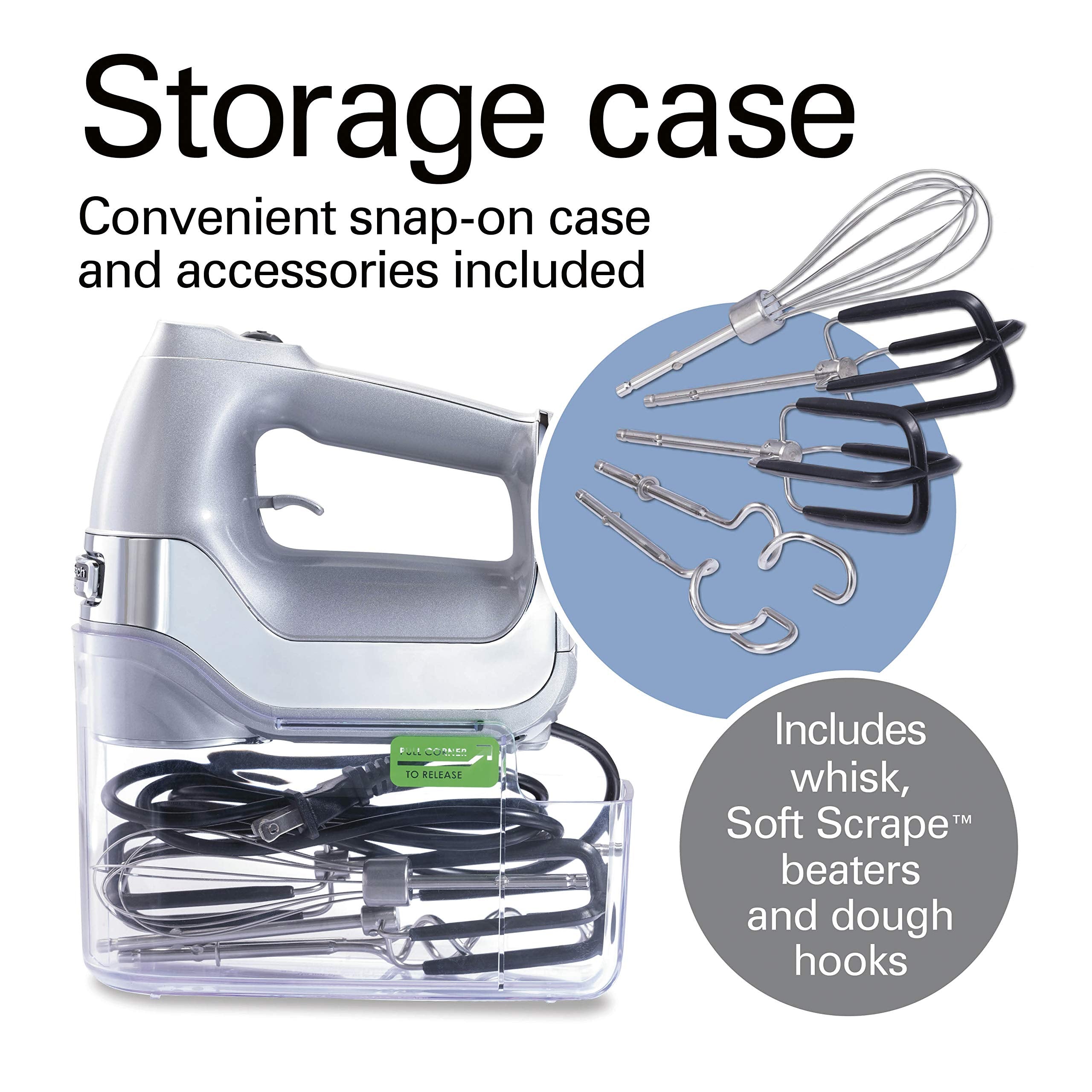 Hamilton Beach Professional Soft-Scrape beaters reduce mess