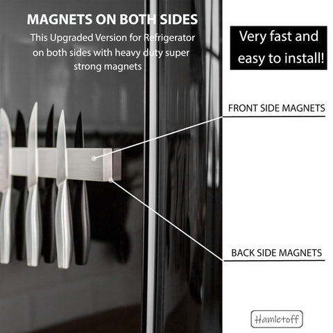 Hamletoff knife strip wall mount with 3M adhesive for easy, drill-free installation