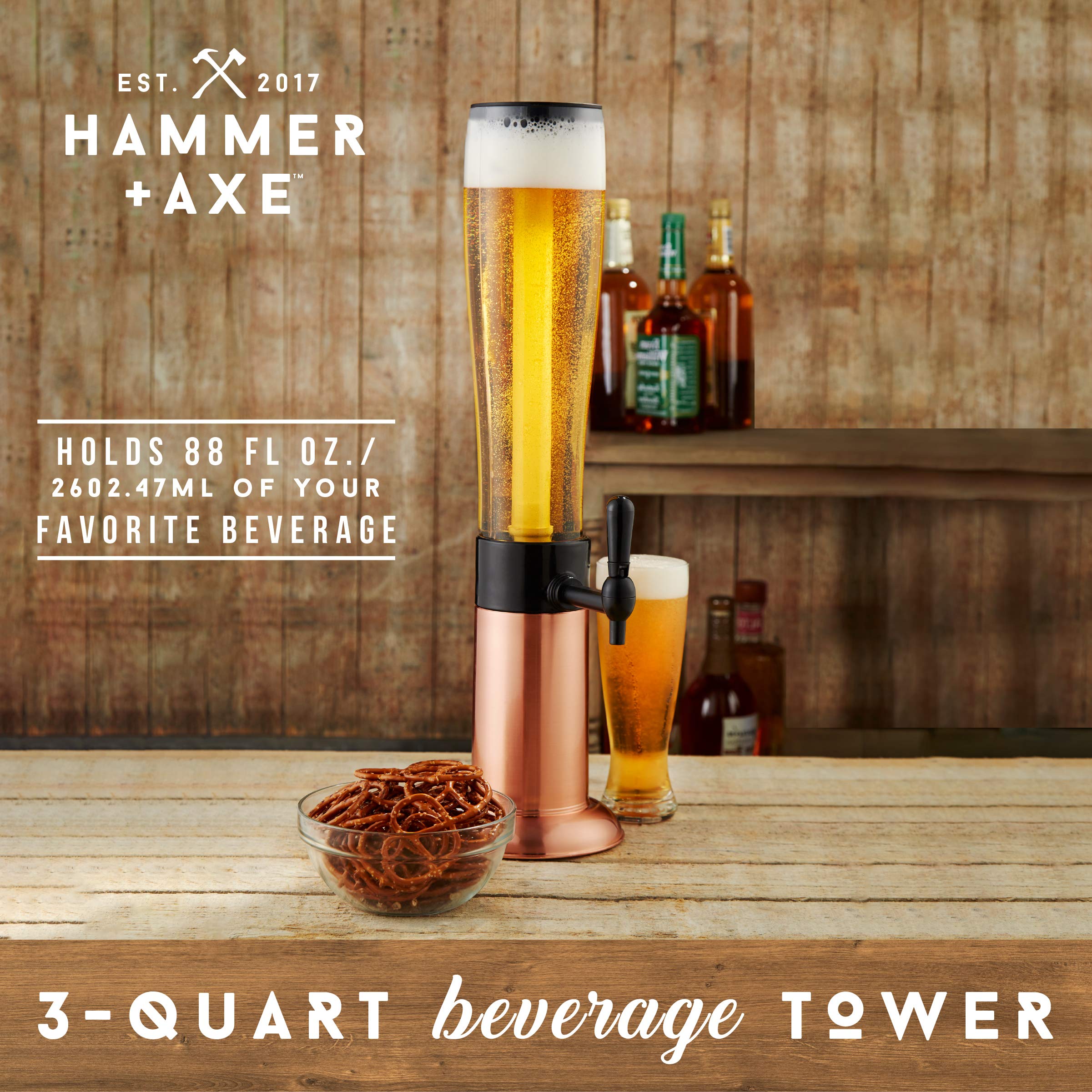 Closeup of Hammer + Axe Ice Rod on the Beverage Dispenser showing chill capability