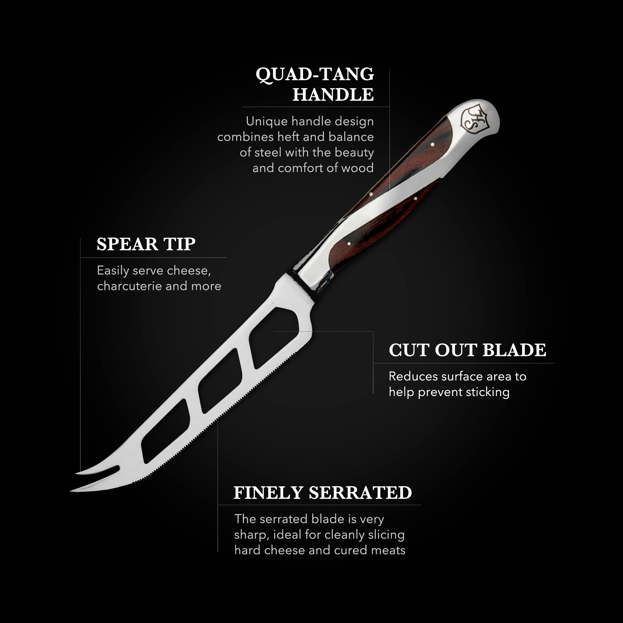 Hammer Stahl charcuterie board setup featuring the cheese knife.
