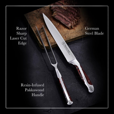 Hammer Stahl ergonomic pakkawood handle highlighted for comfortable grip