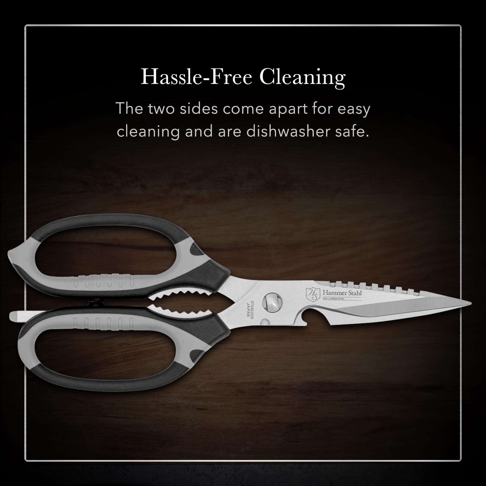 Hammer Stahl kitchen shears come with a lifetime warranty for lasting confidence