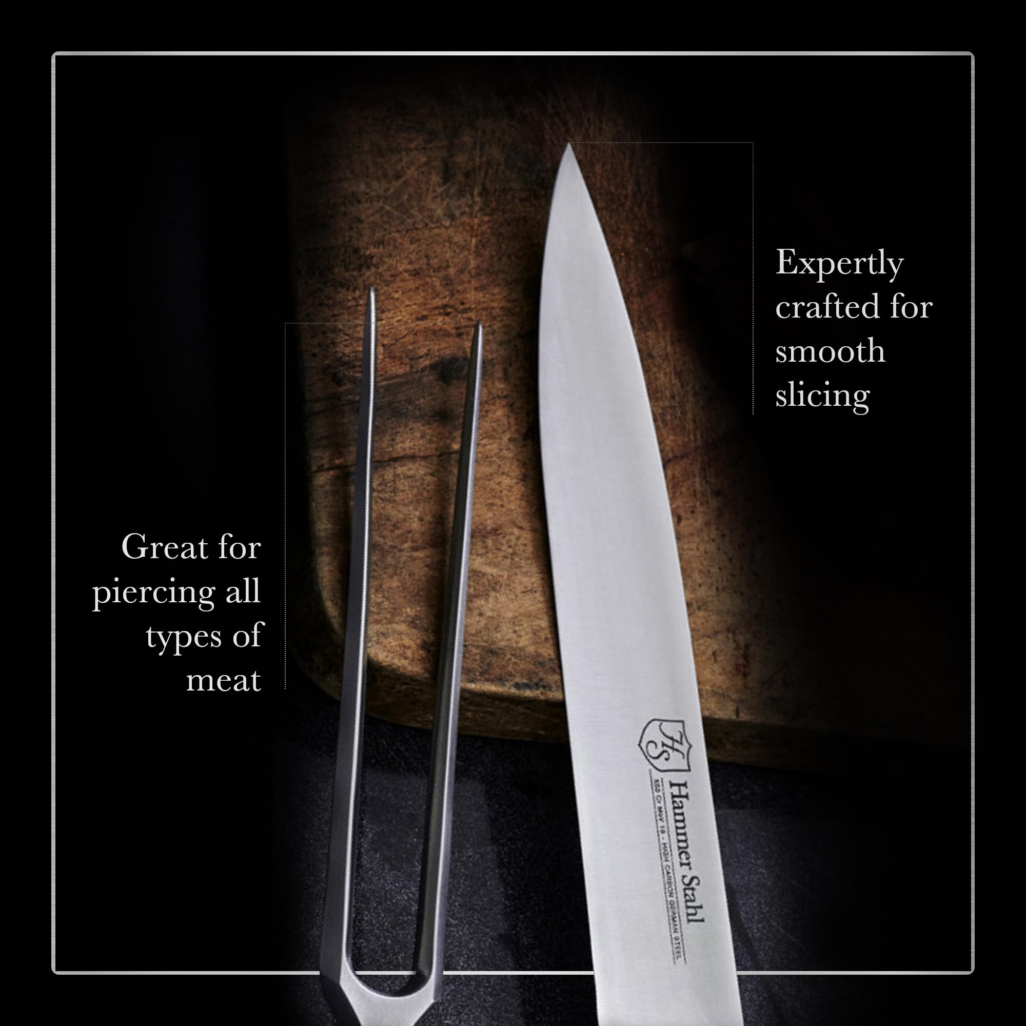 Hammer Stahl lifetime warranty graphic communicates confidence for home chefs