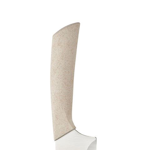 Hampton Forge Harvest 8in chef knife closeup emphasizes sharp stainless blade.